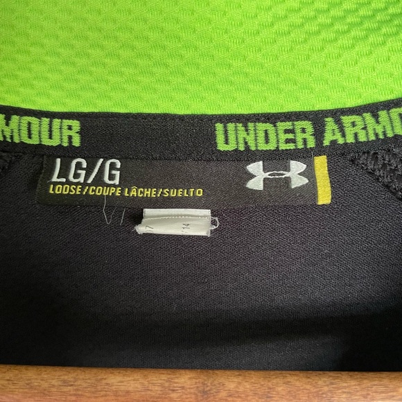 Black Under Armour Quarter Zip with Neon Green Details | Size Large - Picture 4 of 5
